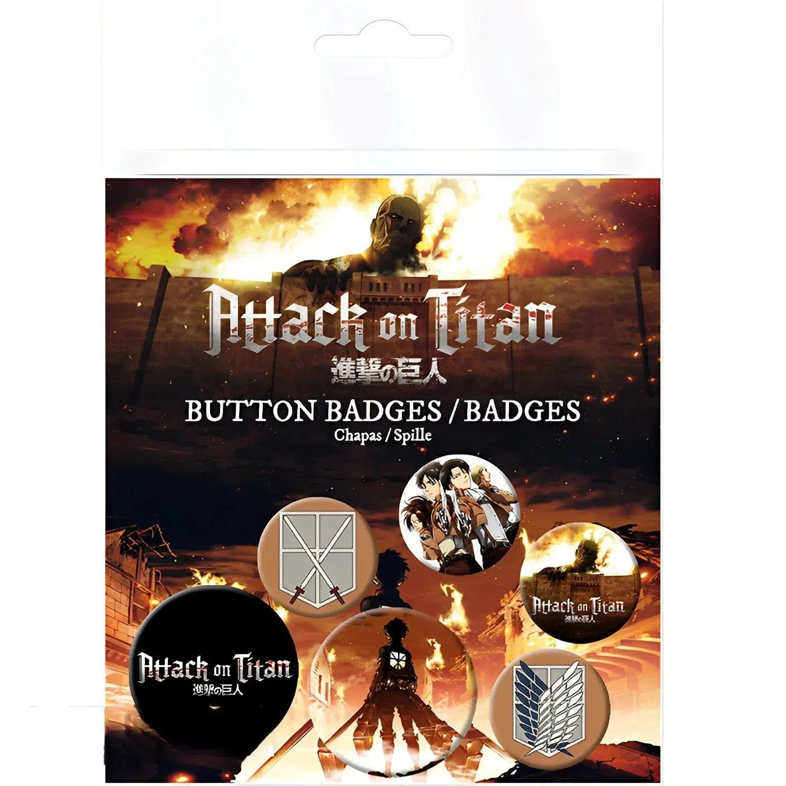 Attack-on-Titan-Characters-Symbols-Pin-Badge-Pack-ABYstyle Attack on Titan - Characters & Symbols Pin Badge Pack - ABYstyle - Image 1