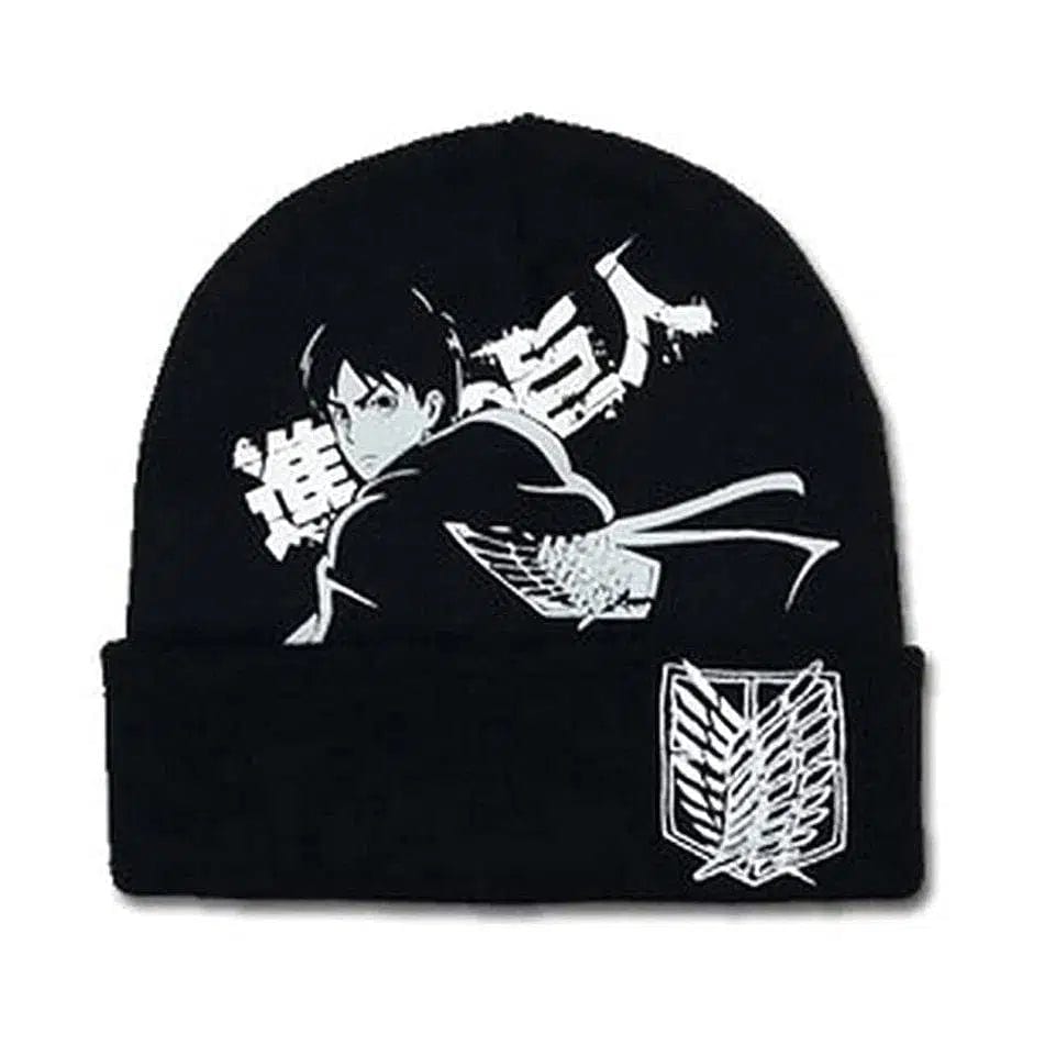 Attack-on-Titan-Eren-Jaeger-Scout-Regiment-Beanie-Hat-Black-Great-Eastern Attack on Titan - Eren Jaeger Scout Regiment Beanie Hat (Black) - Great Eastern - Image 1