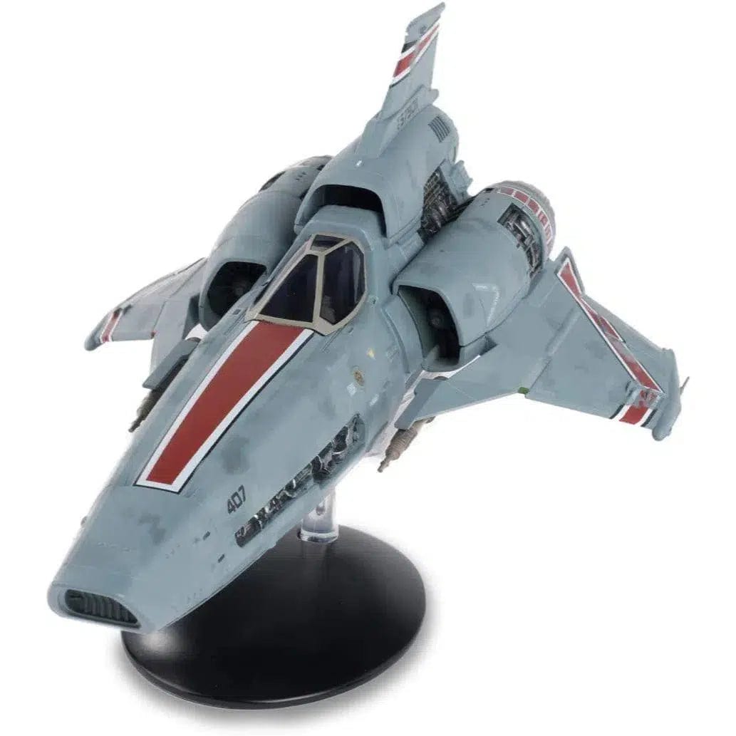Battlestar-Galactica-Viper-Mark-III-Ship-Figure-Blood-And-Chrome-Eaglemoss-The-Official-Ships-Collection Battlestar Galactica - Viper Mark III Ship Figure (Blood And Chrome) - Eaglemoss - The Official Ships Collection - Image 1