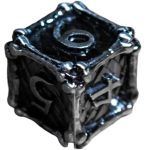 Black & Silver Dragon Bones Dice Set (7 Dice, Polyhedral) - Game Master Dice - Image 2