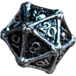 Black & Silver Dragon Bones Dice Set (7 Dice, Polyhedral) - Game Master Dice - Image 3
