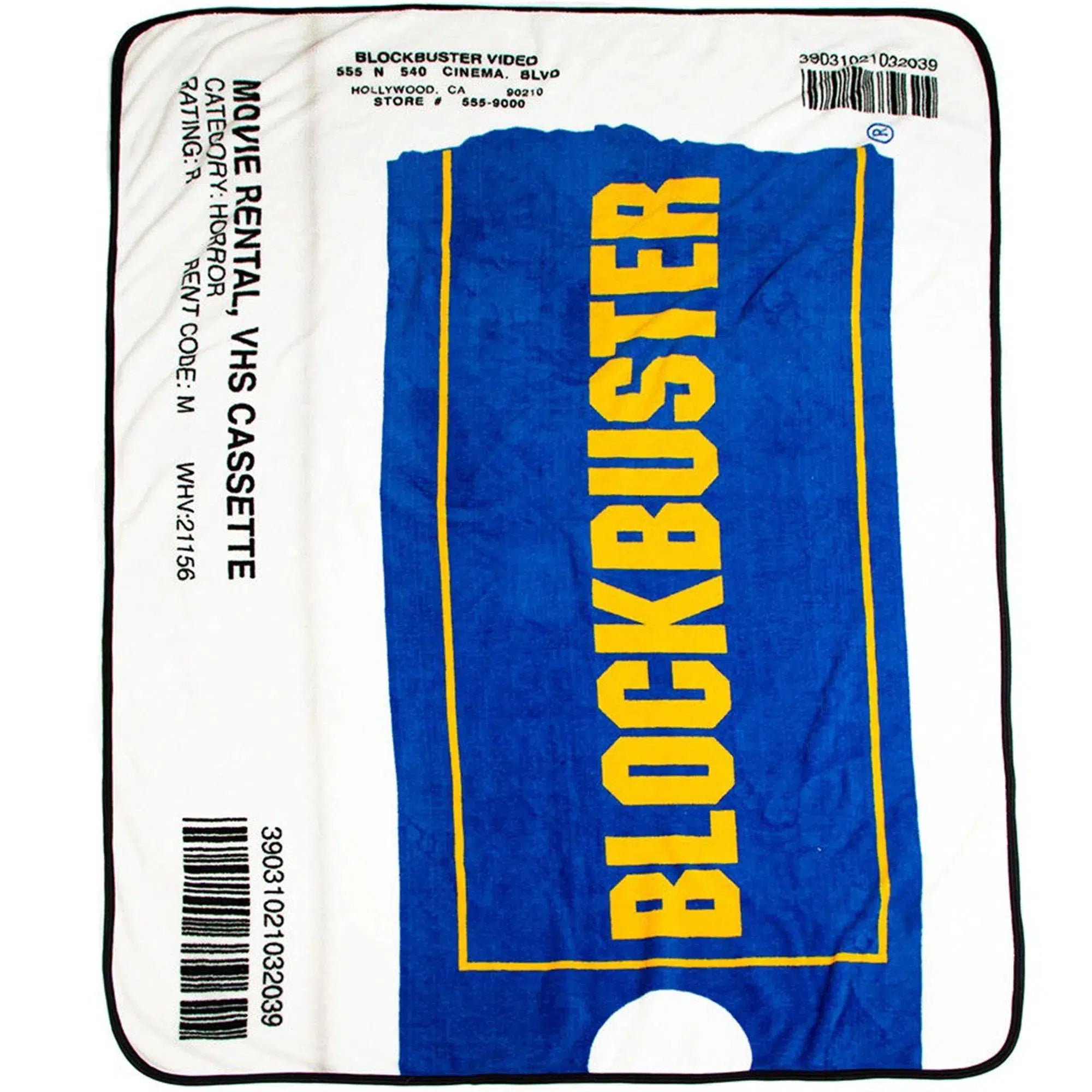 Blockbuster-VHS-Case-Plush-Throw-Blanket-Polyester-48x60-Bioworld Blockbuster - VHS Case Plush Throw Blanket (Polyester, 48"x60") - Bioworld - Image 1
