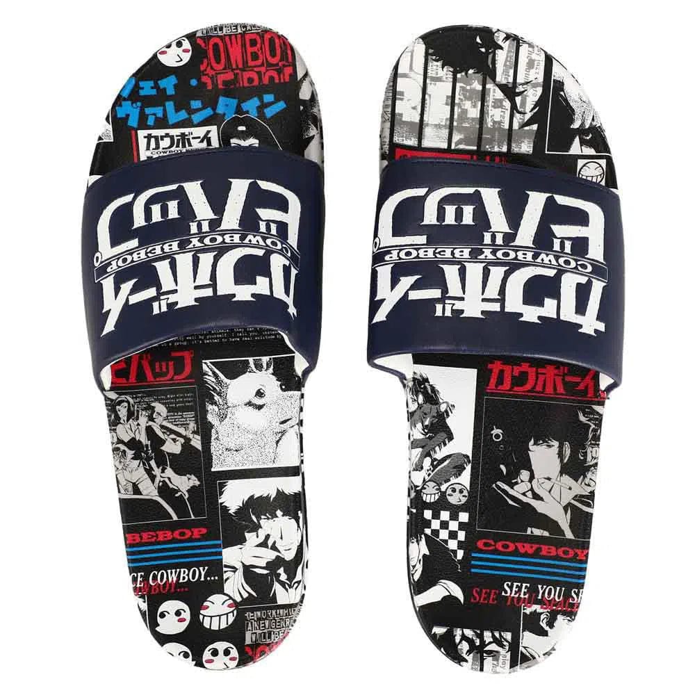 Cowboy-Bebop-See-You-Space-Cowboy-Athletic-Slide-Sandals-Bioworld Cowboy Bebop - See You Space Cowboy Athletic Slide Sandals - Bioworld - Image 1