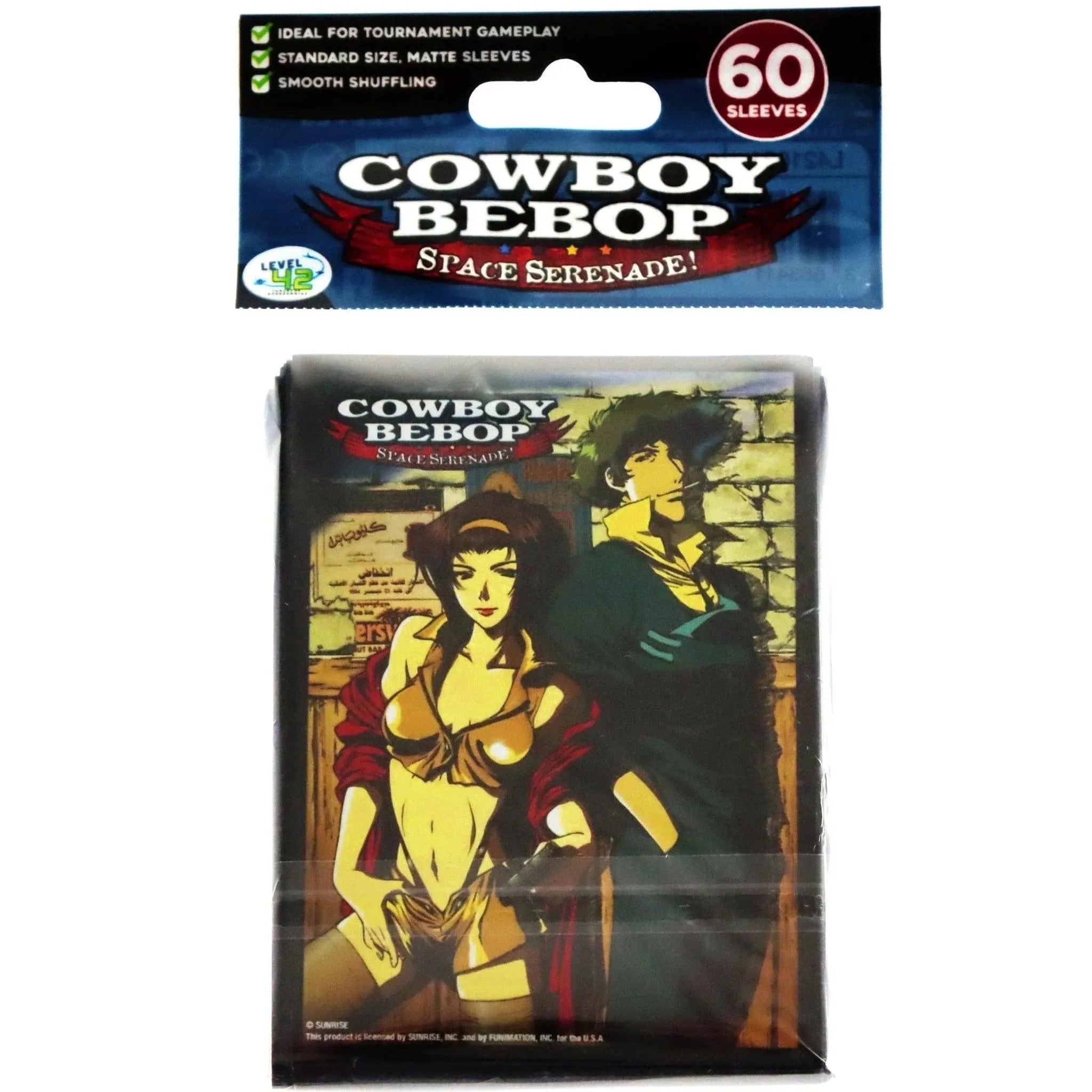 Cowboy-Bebop-Spike-Faye-Protective-Card-Sleeves-60-Count-Japanime-Games Cowboy Bebop - Spike & Faye Protective Card Sleeves (60 Count) - Japanime Games - Image 1