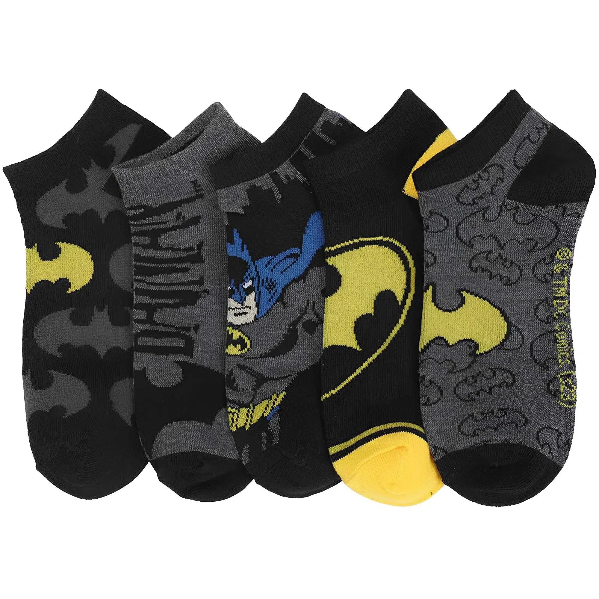 DC-Comics-Batman-Logo-Ankle-Socks-5-Pairs-Bioworld DC Comics - Batman Logo Ankle Socks (5 Pairs) - Bioworld - Image 1