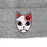 Demon Slayer - Fox Warding Mask Cuff Beanie Hat (Gray, Embroidered) - Bioworld - Image 3