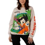 Dragon Ball - Goku & Shenron Oversized Print Sweatshirt (Tan, Unisex) - Bioworld - Image 2