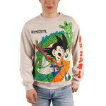 Dragon Ball - Goku & Shenron Oversized Print Sweatshirt (Tan, Unisex) - Bioworld - Image 5