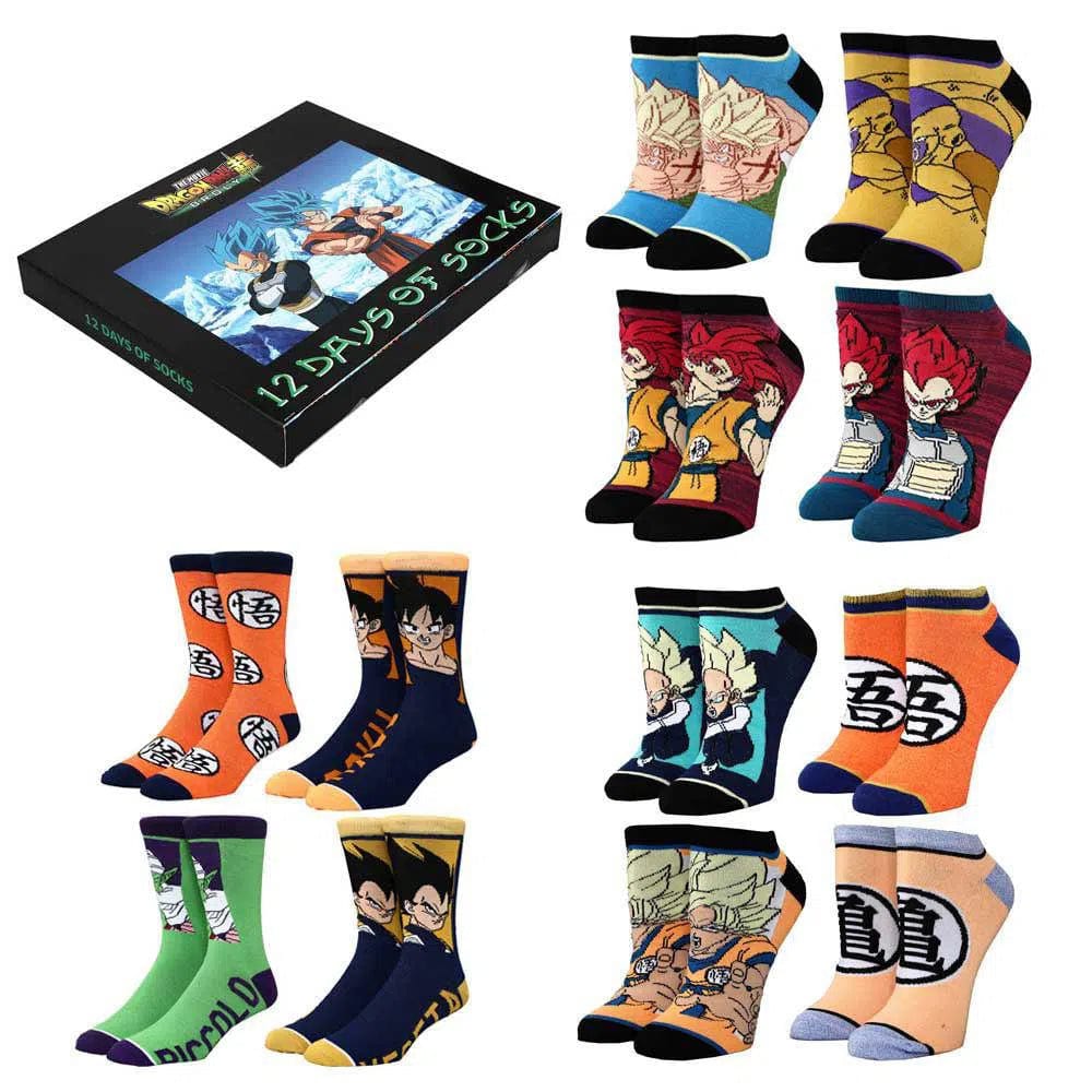Dragon-Ball-Super-Broly-12-Days-of-Socks-Gift-Set-12-Pairs-Bioworld Dragon Ball Super: Broly - "12 Days of Socks" Gift Set (12 Pairs) - Bioworld - Image 1