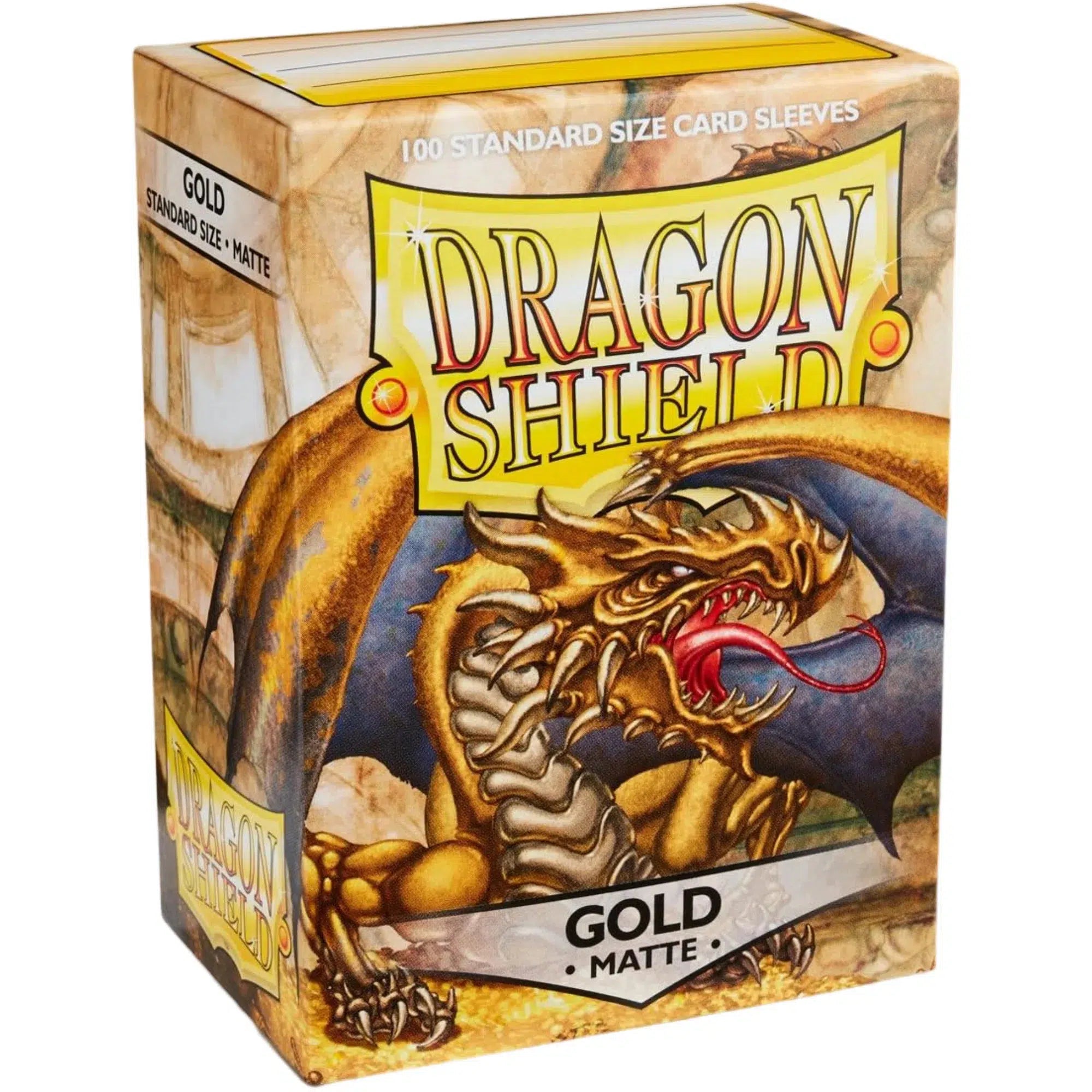 Dragon-Shield-Gold-Protective-Card-Sleeves-Matte-100-Count-Standard-Size Dragon Shield - Gold Protective Card Sleeves (Matte, 100 Count, Standard Size) - Image 1