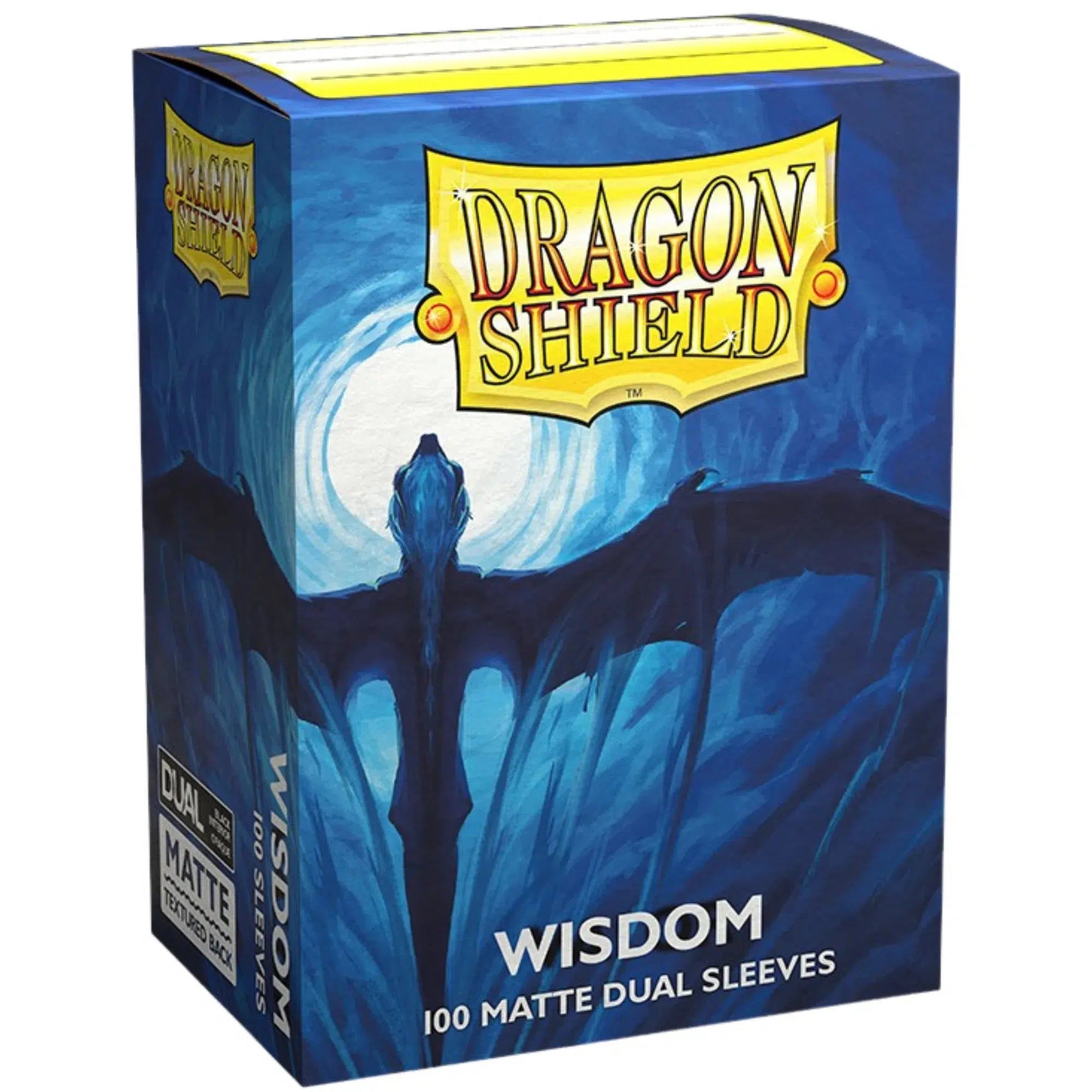 Dragon-Shield-Wisdom-Dual-Colored-Protective-Card-Sleeves-Matte-Blue-Black-100-Count-Standard-Size Dragon Shield - Wisdom Dual Colored Protective Card Sleeves (Matte, Blue & Black, 100 Count, Standard Size) - Image 1