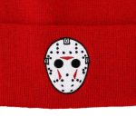 Friday The 13th - Jason Mask Cuff Beanie Hat (Red, Embroidered) - Bioworld - Image 3