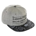 Harry Potter - "I Solemnly Swear I Am Up to No Good" Snapback Hat (Gray, Flat Bill) - Bioworld - Image 3