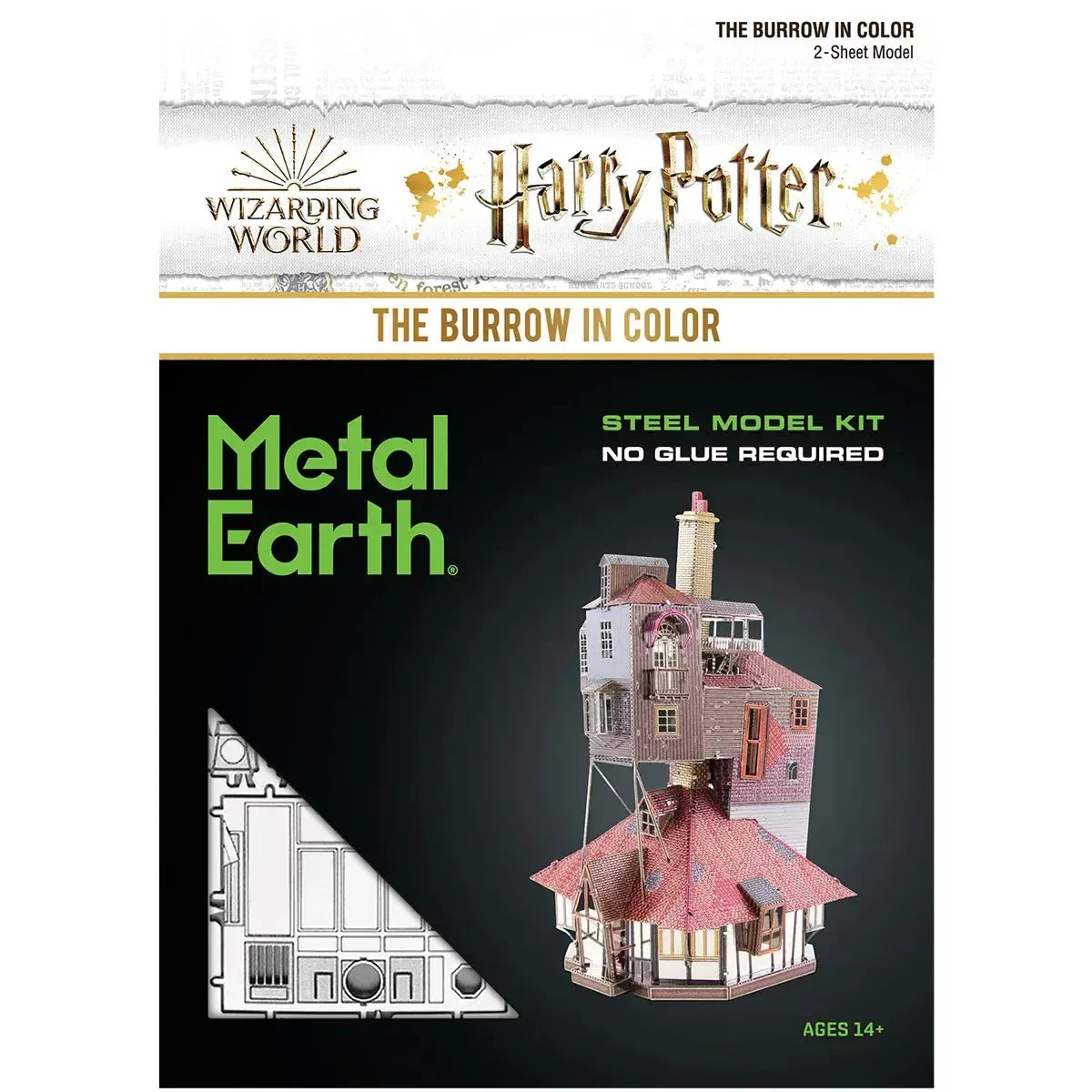 Harry-Potter-The-Burrow-in-Color-Figure-Model-Kit-Steel-Moderate-Difficulty-Fascinations-Metal-Earth-Series Harry Potter - The Burrow in Color Figure Model Kit (Steel, Moderate Difficulty) - Fascinations - Metal Earth Series - Image 1