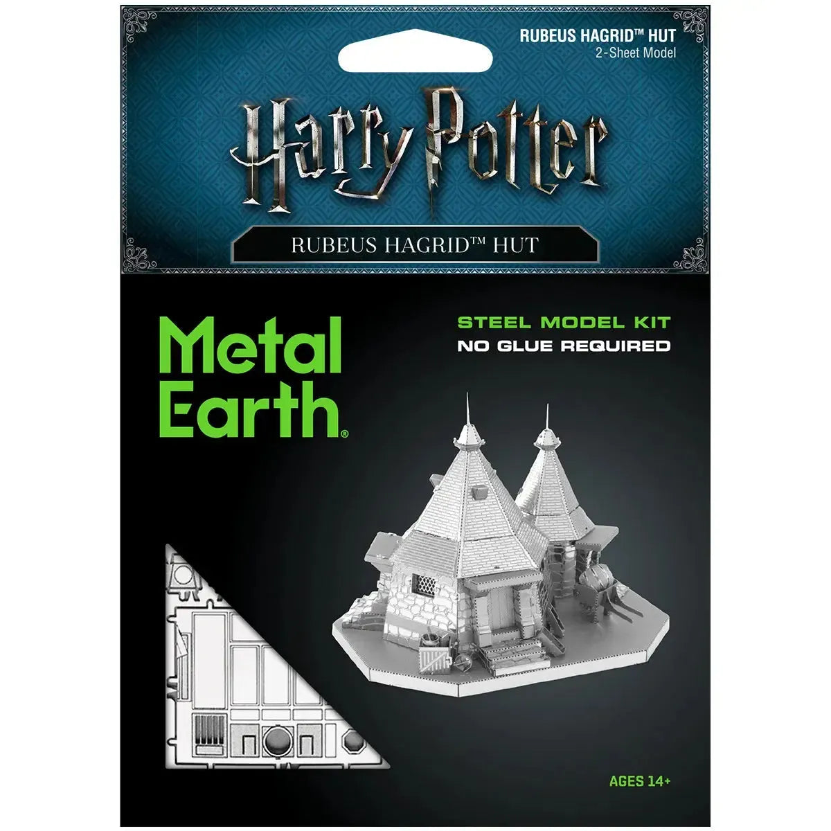 Harry-Potter-Unpainted-Rubeus-Hagrid-Hut-Figure-Model-Kit-Steel-Moderate-Difficulty-Fascinations-Metal-Earth-Series Harry Potter - Unpainted Rubeus Hagrid Hut Figure Model Kit (Steel, Moderate Difficulty) - Fascinations - Metal Earth Series - Image 1