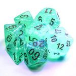 Luminary Light Green & Gold Dice Set (7 Dice, Polyhedral) - Chessex - Borealis Series - Image 2