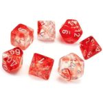 Luminary Red/Silver Dice Set (7 Dice, Polyhedral) - Chessex - Nebula Series - Image 2