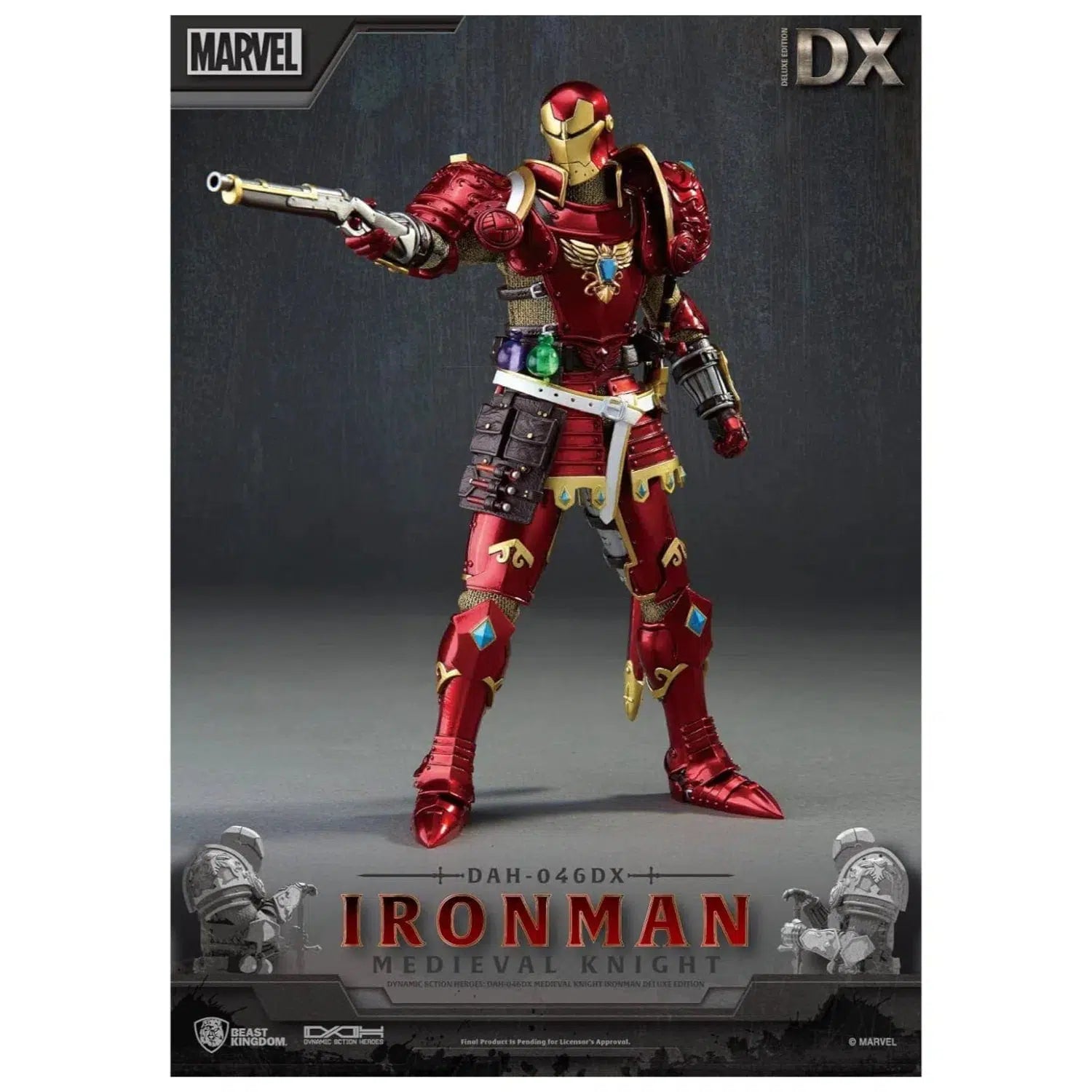Marvel-Medieval-Knight-Iron-Man-Figure-Deluxe-Version-Beast-Kingdom-Dynamic-8ction-Heroes-Series-DAH-046DX Marvel - Medieval Knight Iron Man Figure (Deluxe Version) - Beast Kingdom - Dynamic 8ction Heroes Series (DAH-046DX) - Image 1