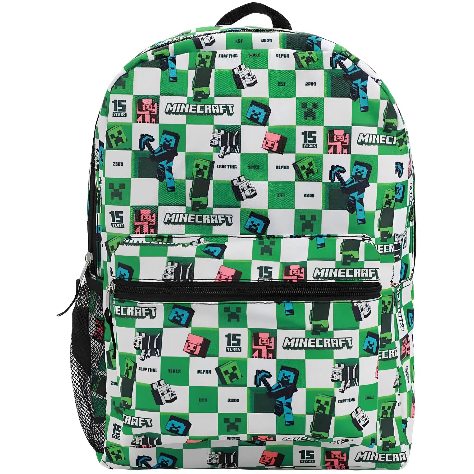 Minecraft-Steve-Mobs-Kids-Backpack-All-Over-Print-Bioworld Minecraft - Steve & Mobs Kids Backpack (All Over Print) - Bioworld - Image 1