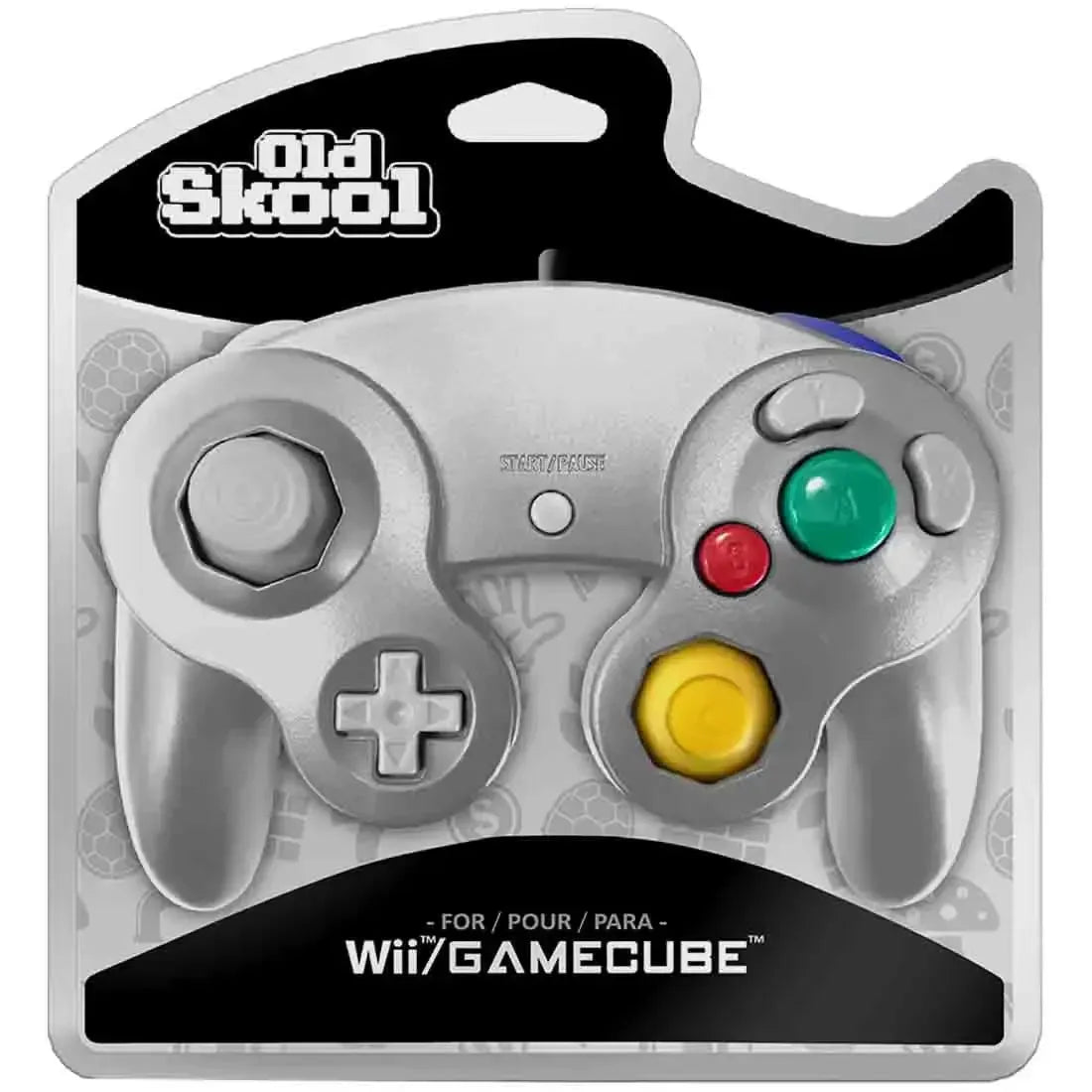 Nintendo-Wii-Gamecube-Silver-Wired-Controller-Old-Skool Nintendo Wii & Gamecube - Silver Wired Controller - Old Skool - Image 1