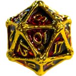 Red & Gold Dragon Bones Dice Set (7 Dice, Polyhedral) - Game Master Dice - Image 3
