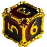 Red & Gold Dragon Bones Dice Set (7 Dice, Polyhedral) - Game Master Dice - Image 4