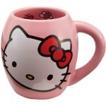 Sanrio [Hello Kitty] - Pink Oval Mug (Ceramic, 18 oz.) - Bioworld - Image 3