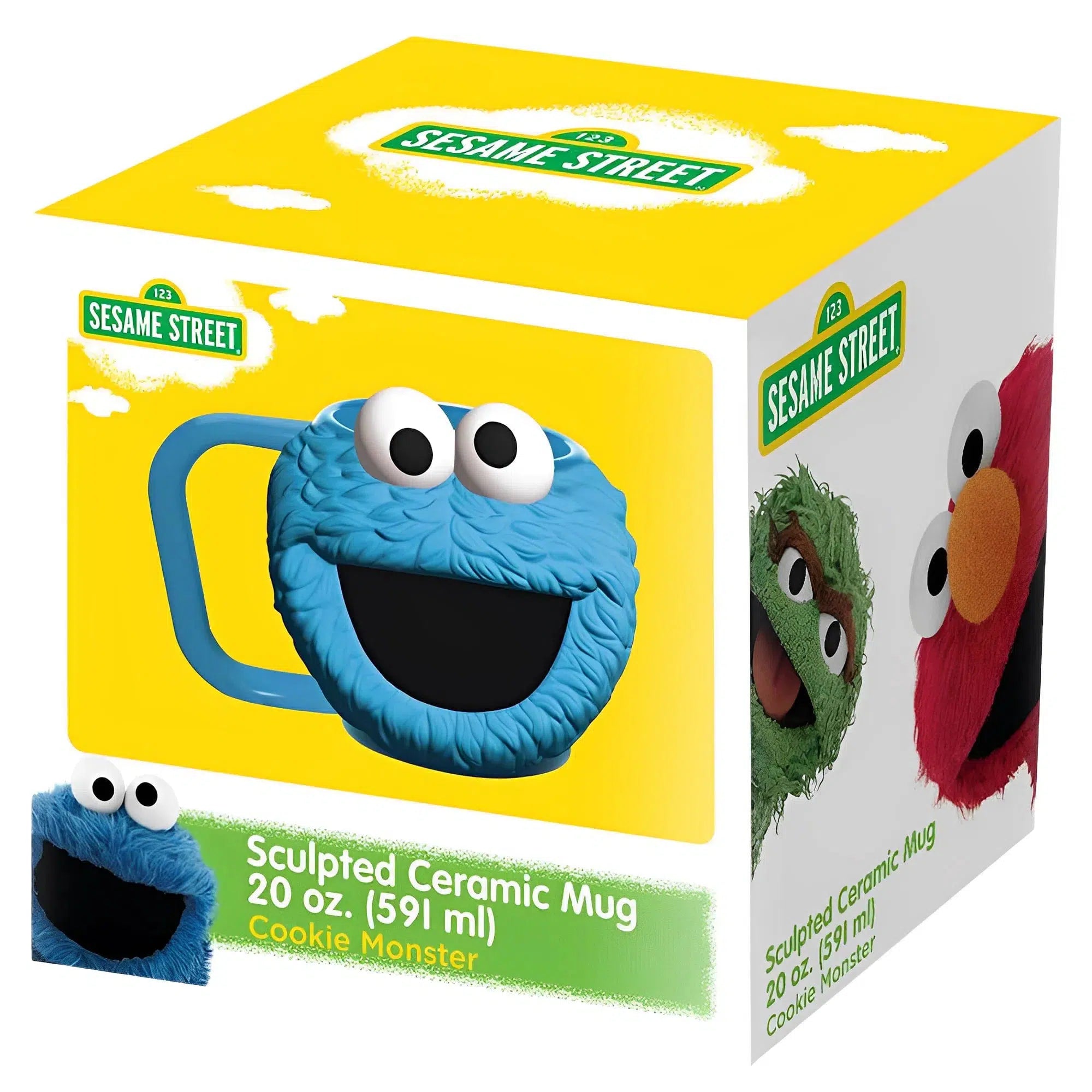 Sesame-Street-Cookie-Monster-Sculpted-Mug-Ceramic-20-oz_-Bioworld Sesame Street - Cookie Monster Sculpted Mug (Ceramic, 20 oz.) - Bioworld - Image 1