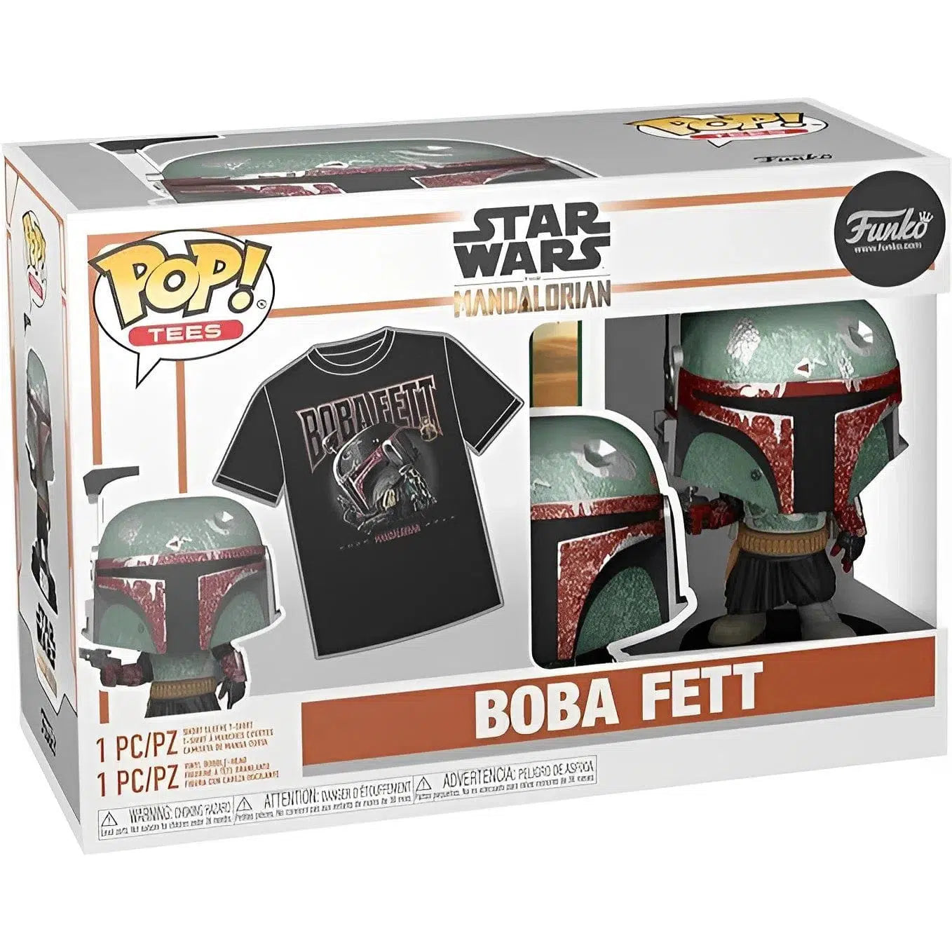 Star-Wars-Metal-Boba-Fett-Figure-T-Shirt-Gift-Set-462-Funko-Pop-Tees Star Wars - Metal Boba Fett Figure & T-Shirt Gift Set (#462) - Funko - Pop! Tees - Image 1