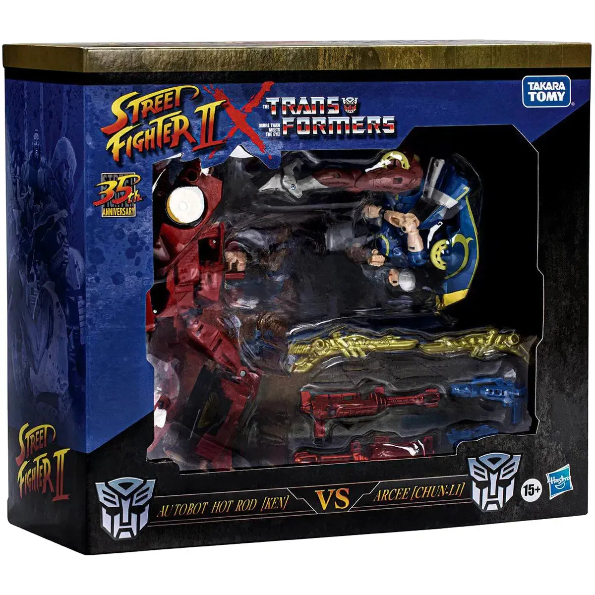 Street-Fighter-II-x-Transformers-Autobot-Hot-Rod-as-Ken-Arcee-as-Chun-Li-Action-Figure-Set-Tomy_6f48161e Street Fighter II x Transformers - Autobot Hot Rod as Ken & Arcee as Chun-Li Action Figure Set - Tomy - Image 1