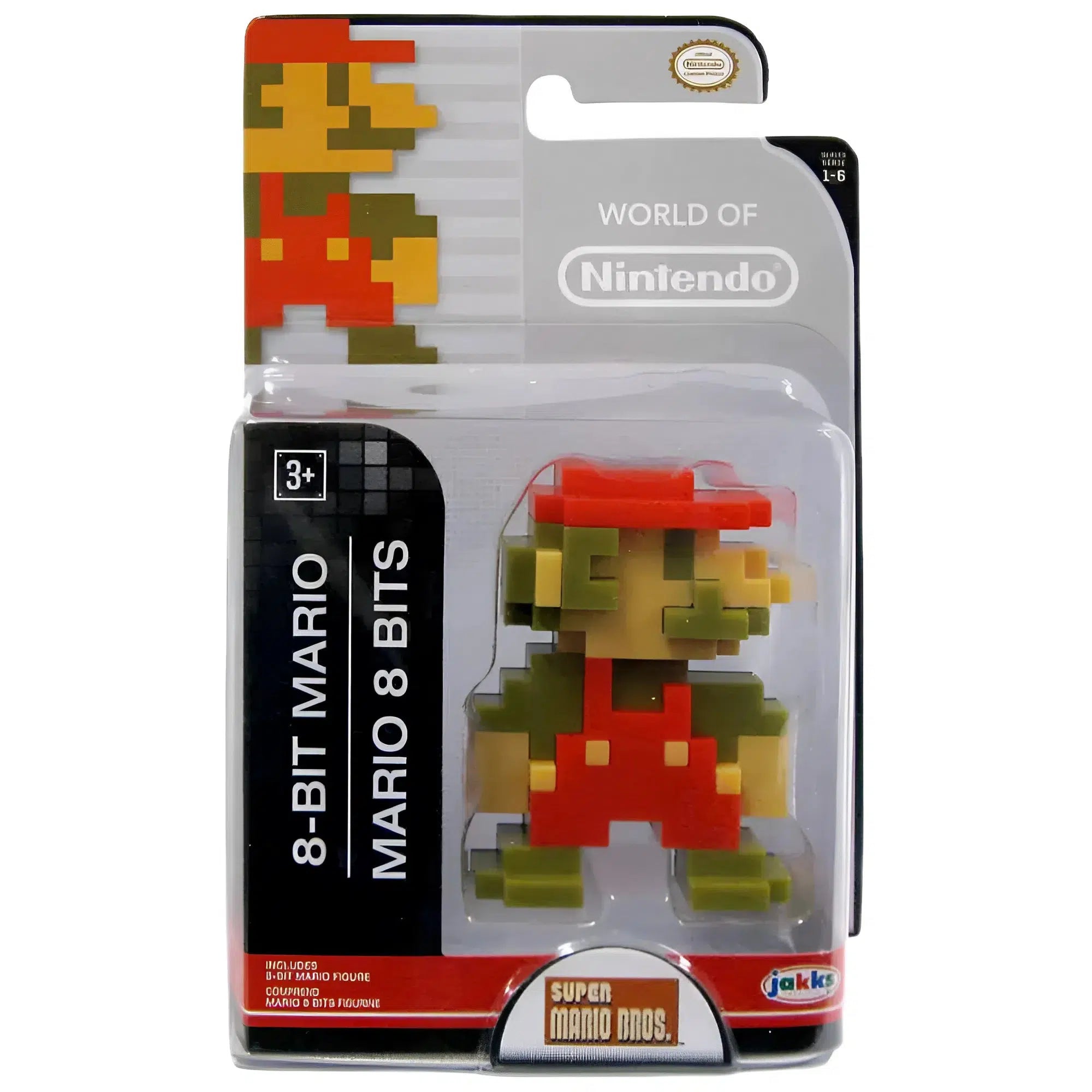Super-Mario-Bros_-8-Bit-Mario-Figure-2_5-Jakks-Pacific-World-of-Nintendo-Series Super Mario Bros. - 8-Bit Mario Figure (2.5") - Jakks Pacific - World of Nintendo Series - Image 1