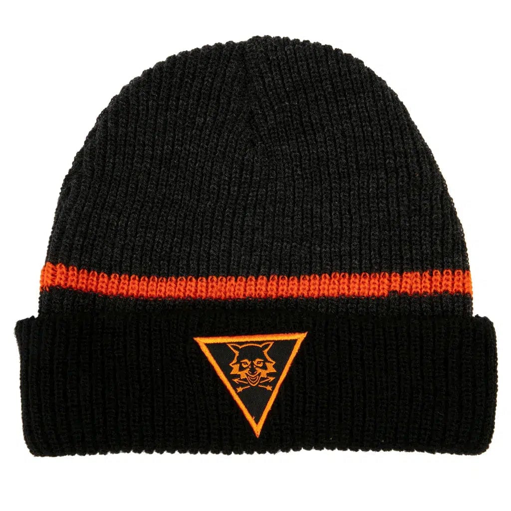 Tom-Clancys-The-Division-2-Survivalist-Symbol-Beanie-Hat-Black-Orange-Knitted-JNX Tom Clancy's The Division 2 - Survivalist Symbol Beanie Hat (Black & Orange, Knitted) - J!NX - Image 1
