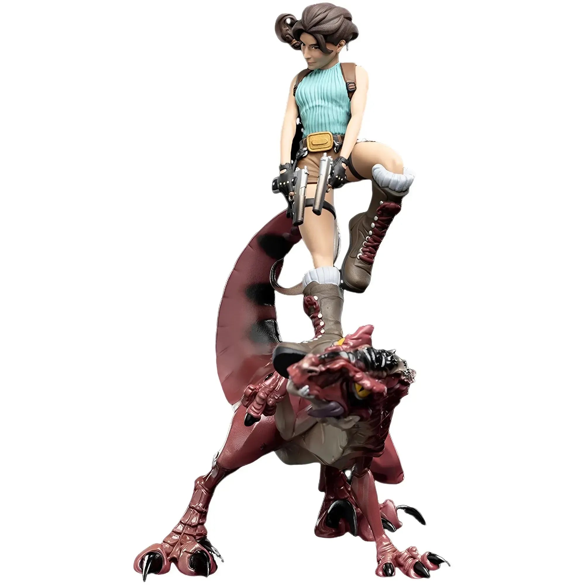 Tomb-Raider-Anniversary-Lara-Croft-vs-Raptor-Statue-Figure-9_1-Weta-Workshop-Mini-Epics-Series-2 Tomb Raider: Anniversary - Lara Croft vs Raptor Statue Figure (9.1") - Weta Workshop - Mini Epics Series (2) - Image 1