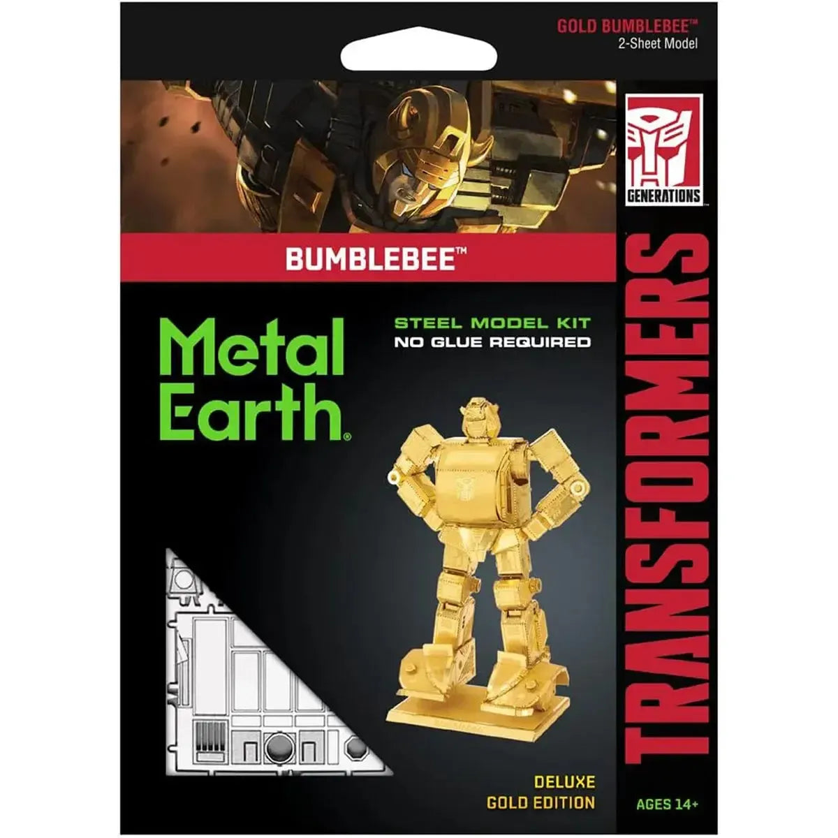 Transformers-Generations-Gold-Bumblebee-Figure-Model-Kit-Deluxe-Edition-Steel-Expert-Difficulty-Fascinations-Metal-Earth-Series Transformers: Generations - Gold Bumblebee Figure Model Kit (Deluxe Edition, Steel, Expert Difficulty) - Fascinations - Metal Earth Series - Image 1