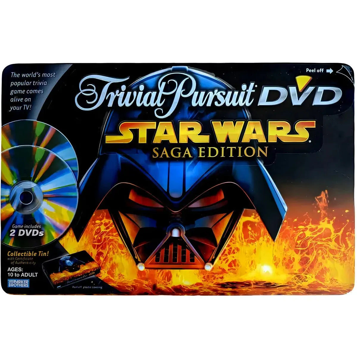 Trivial-Pursuit-DVD-Star-Wars-Saga-Edition-Trivia-Star-Wars-Board-Game-for-Family-Adults-and-Children-2-4-Players-Ages-10-Parker-Brothers-Toys-R-Us-Exclusive-2005 Trivial Pursuit DVD: Star Wars Saga Edition - Trivia Star Wars Board Game for Family, Adults, and Children (2-4 Players, Ages 10+) - Parker Brothers - Toys R Us Exclusive (2005) - Image 1